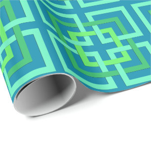 Modernt geometriskt kvadrerar, Aqua, krickan, Presentpapper