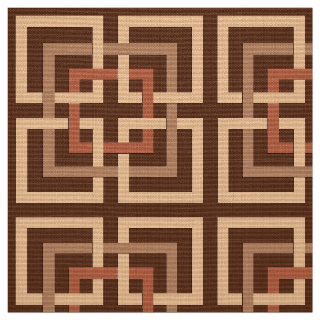 Modernt geometriskt kvadrerar, choklad - bruntet tyg (Provkarta)