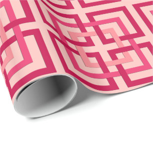 Modernt geometriskt kvadrerar, korallrosor och presentpapper