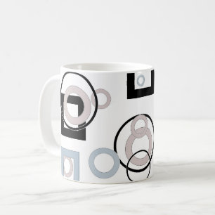 Modernt geometriskt mönster flerfärgad kaffemugg