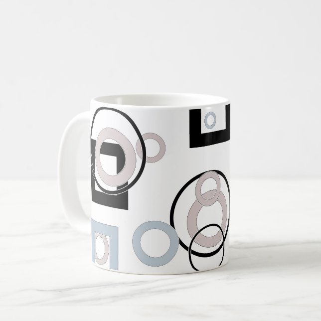 Modernt geometriskt mönster flerfärgad kaffemugg (Framsida vänster)