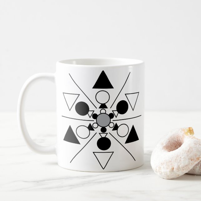 Modernt geometriskt mönster kaffemugg (Med munk)