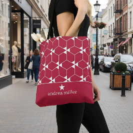 Modernt geometriskt mönster med stjärnmonogram tygkasse