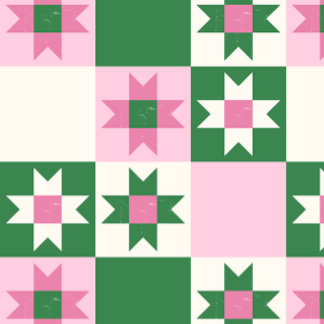 Modernt geometriskt presentpapper – Rosa & Grönt