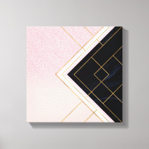 Modernt geometriskt rosa guld slår design canvastryck