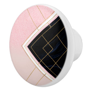 Modernt geometriskt rosa guld slår design knopp