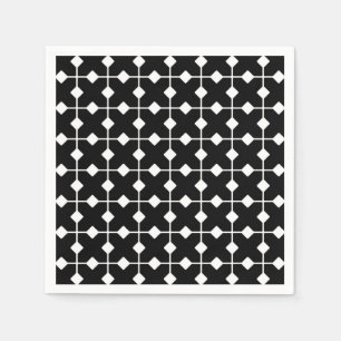 Modernt geometriskt, svartvita diamanter - pappersservett