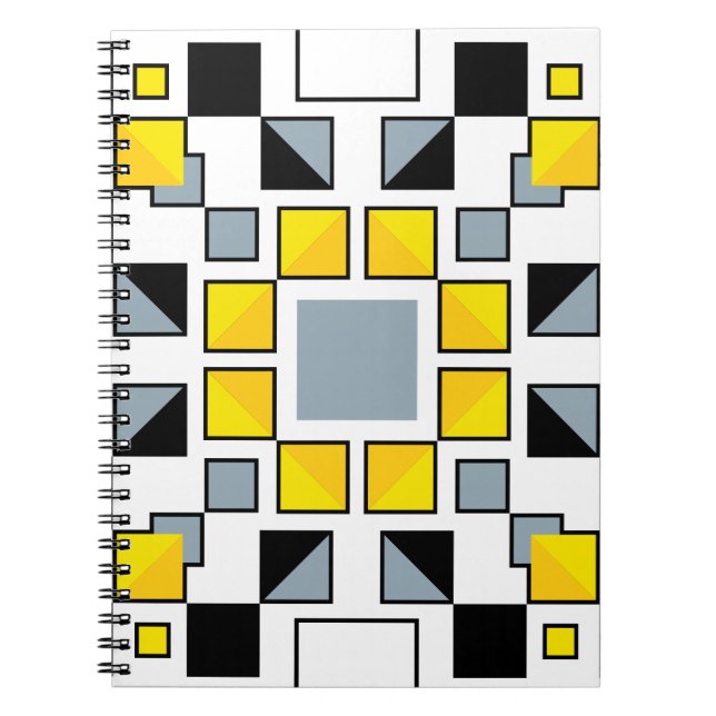 Modernt geometriskt täcke mönster konst  anteckningsbok (Framsidan)