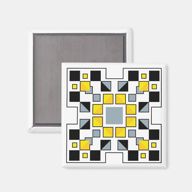 Modernt geometriskt täcke mönster konst  magnet (Front/Back)
