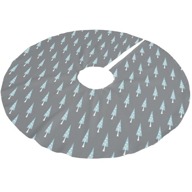 Modernt geometriskt trädpattern julgransmatta borstad polyester (Vinklad)