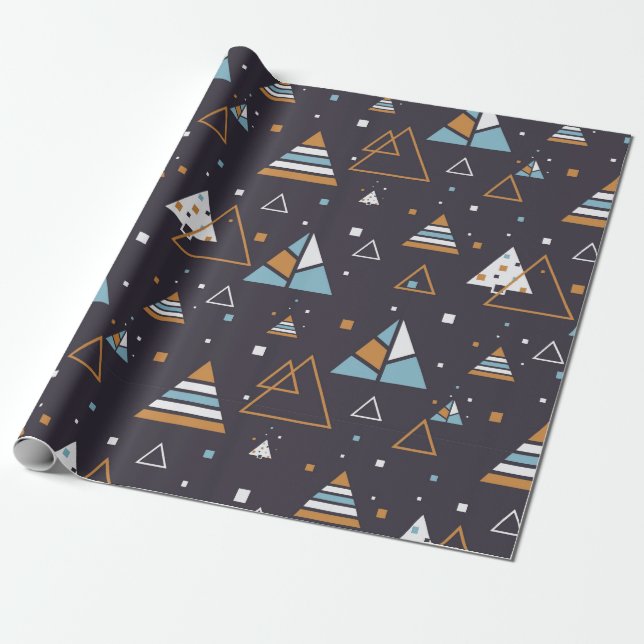 Modernt geometriskt triangelmönster 5 presentpapper (Utrullad)