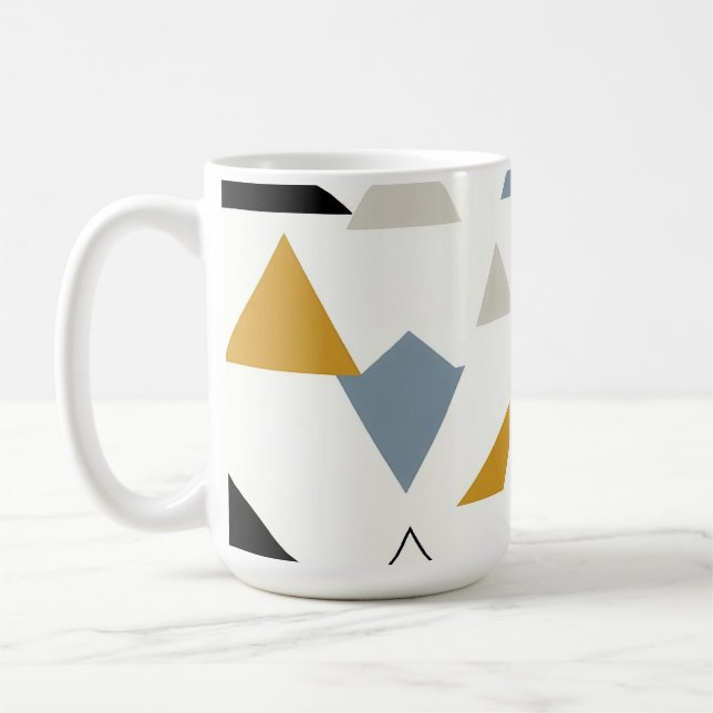 Modernt geometriskt triangelmönster kaffemugg (Vänster)
