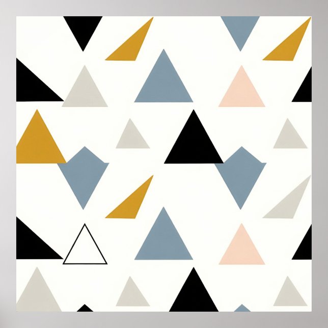 Modernt geometriskt triangelmönster poster (Framsidan)