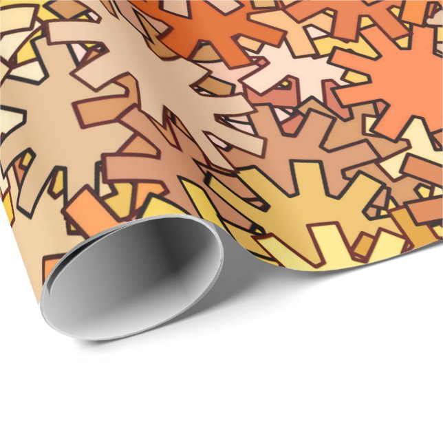 Modernt geometriskt utrustar, senapsgultt guld & presentpapper (Rullad Hörn)