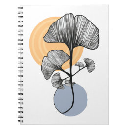 Modernt Gingkoblads Botaniskt Block Anteckningsbok