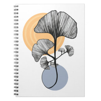 Modernt Gingkoblads Botaniskt Block Anteckningsbok