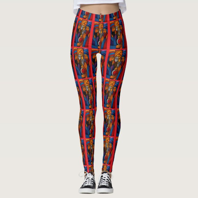 Modernt glasmålning Tre vise män på engelska Leggings (Framsida)