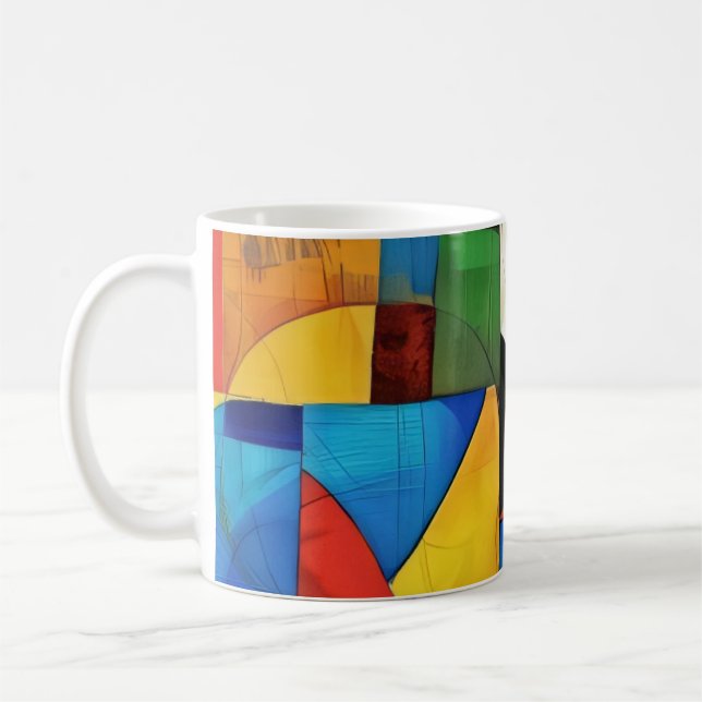 Modernt Glasmosaik Kaffemugg (Vänster)