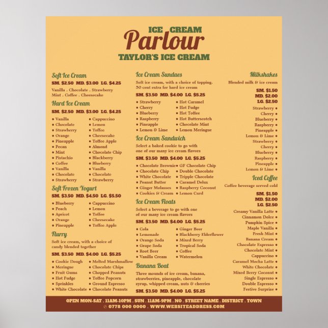 Modernt Glassbar Meny Poster (Framsidan)