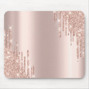 Modernt Glitterdropp Rosa Guld Musmatta