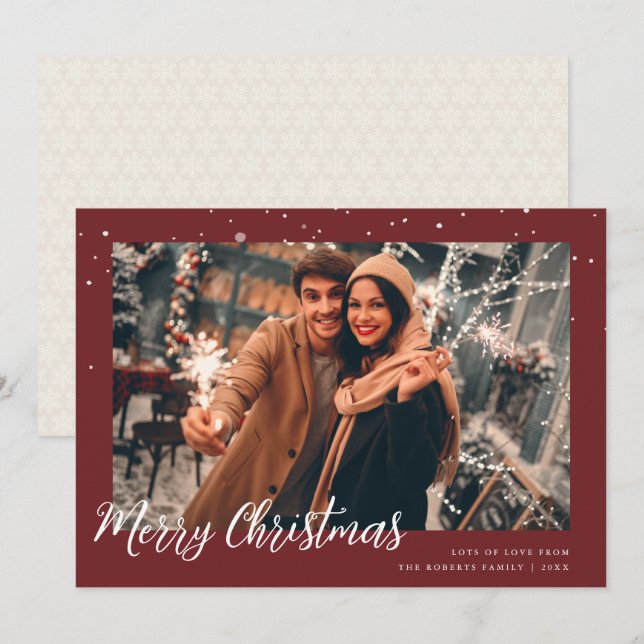 modernt god jul-fotohälsningskort julkort (Fram/baksida)