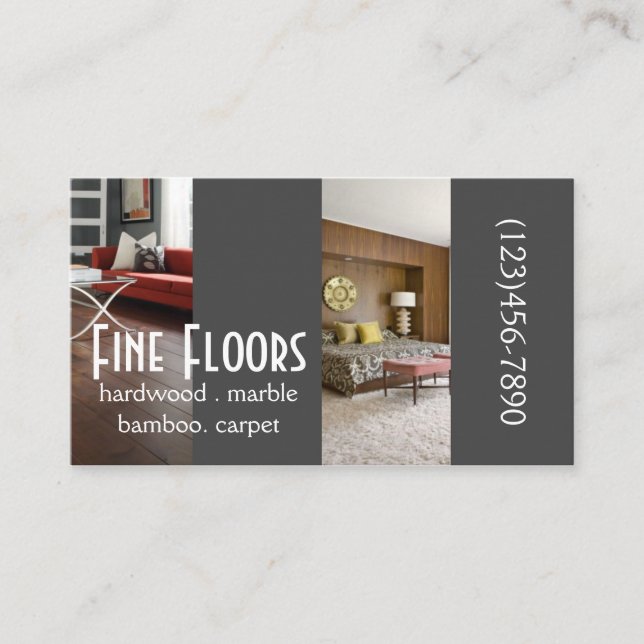 Modernt golv Trähusträ Marble Konstruktion Visitkort (Framsida)