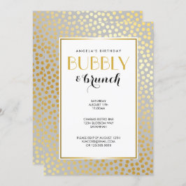 Modernt grå färg och guld för konfettipolka inbjudningar