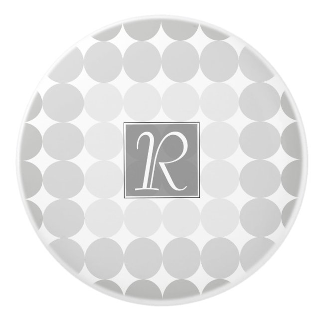 Modernt grått cirkelmonogram knopp (Framsidan)