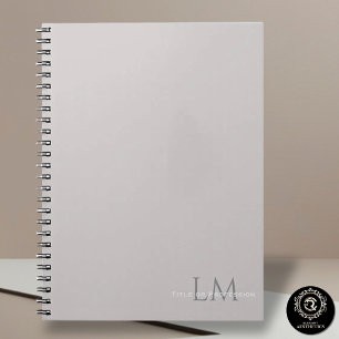 Modernt grått monogram brevpapper anteckningsbok