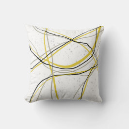 Modernt grått och svartkonst av modern gult kudde