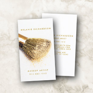 Modernt guld borstar Makeupkonstnären Visitkort