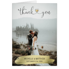 Modernt guld- gifta sig för TACK noterar FOTOET OBS Kort