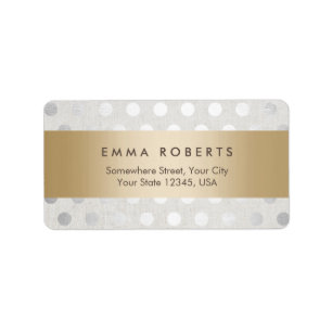 Modernt guld görat randig flott linne för adressetikett