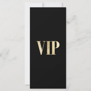 Modernt guld och svart VIP bröllop biljett