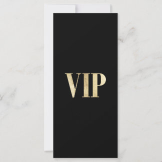 Modernt guld och svart VIP bröllop biljett