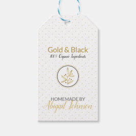 Modernt Guld & Svart Konsthantverks Tvål Produkt H Presentetikett