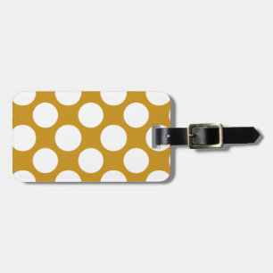 Modernt guld- vitpolka dotsmönster bagagebricka