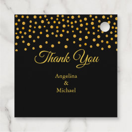 Modernt Guldkonfetti Tack Gåvor Etiketter