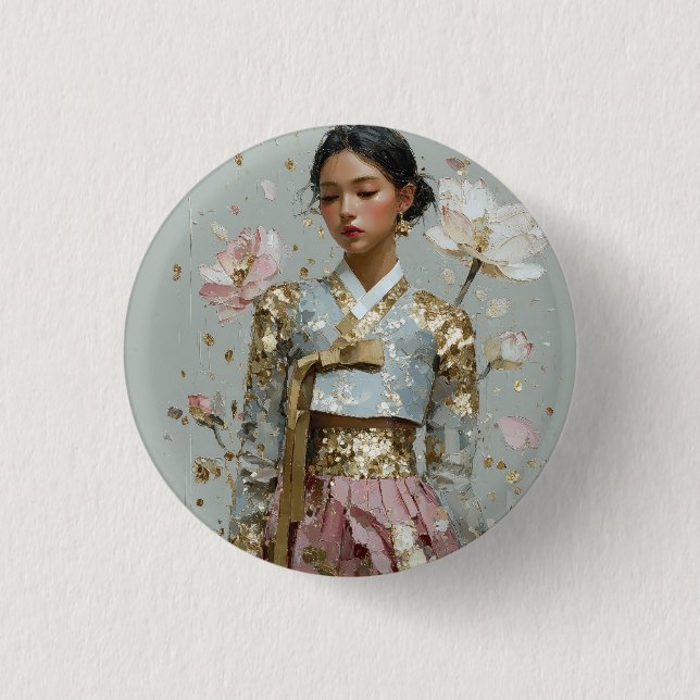Modernt Hanbok-konsttryck Knapp (Framsida)