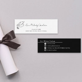 Modernt handskrivet manus examensbevis namnkort