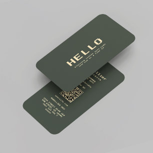 Modernt Hej Developer Programmer Mörk grönt Guld Visitkort