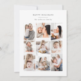 modernt helgdag-kort för multifotofamilj julkort