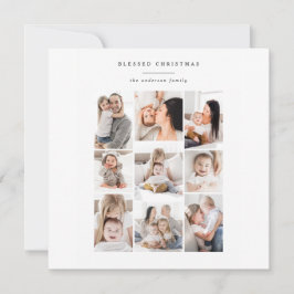 modernt helgdag-kort för multifotofamilj julkort