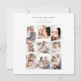 modernt helgdag-kort för multifotofamilj julkort