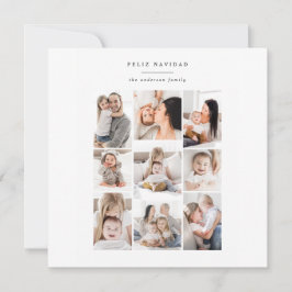 modernt helgdag-kort för multifotofamilj julkort