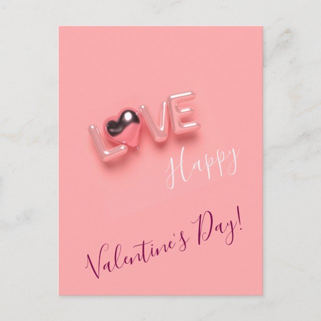 MODERNT HJÄRTA RÖDA VALENTINSDAG  VYKORT (Framsida)