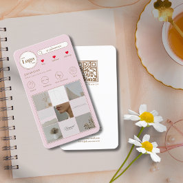 Modernt Instagram-fotokollage Rosa visitkort