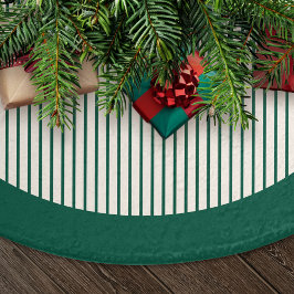 Modernt jul med gröna ränder julgransmatta borstad polyester