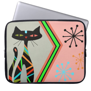 Modernt kattkonst laptop sleeve