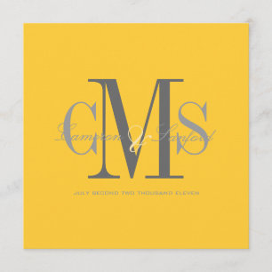 Modernt + klassiskt/gult + grått inbjudningar